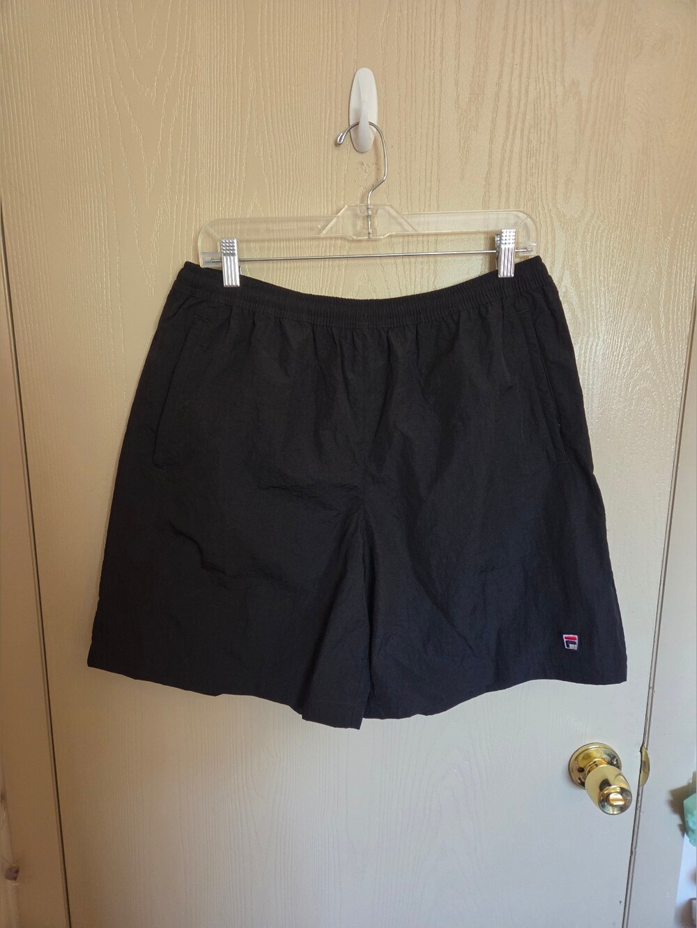 Fila × Hailey Bieber Crinkle Shorts In Black NWOT Womens Size M
